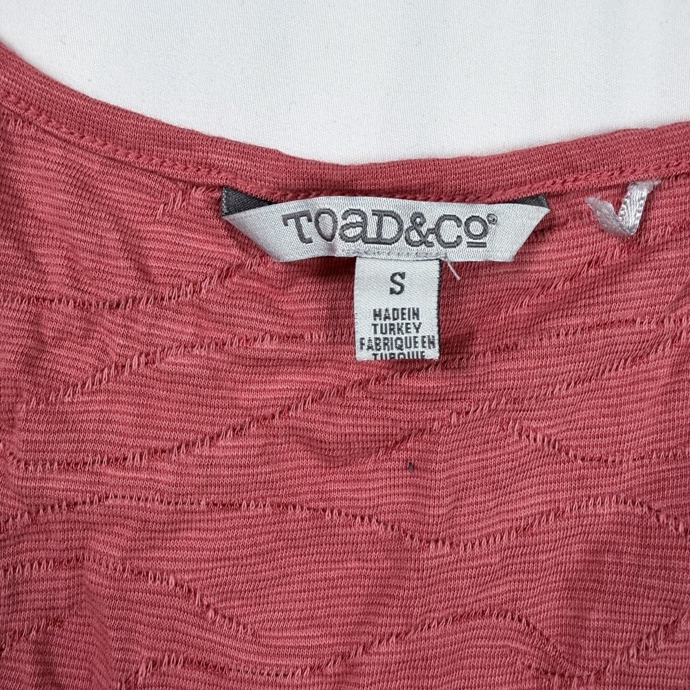 Toad and Co Tank Dress Samba Wave Sz S Clay Red Organic Cotton Stretch Comfy - Picture 4 of 9